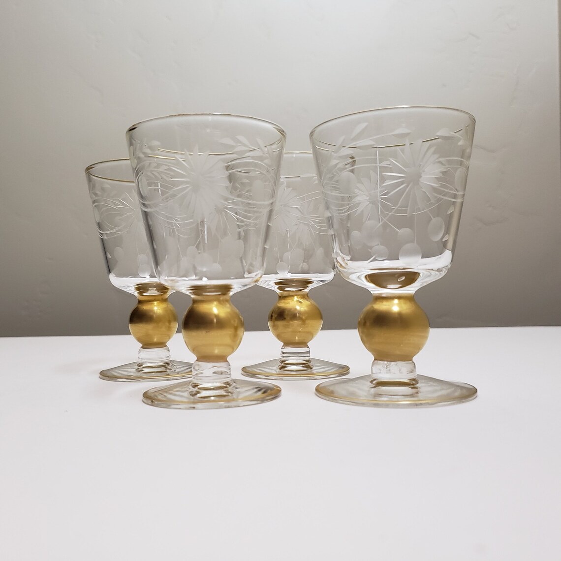 Glastonbury Lotus Glass 4 Cordials With Stem 5536 With Etsy