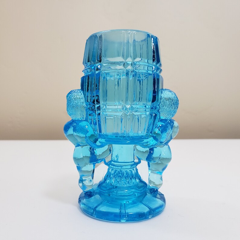 Mckee Glass Blue Peek a Boo or Cherub Toothpick Holder Etsy