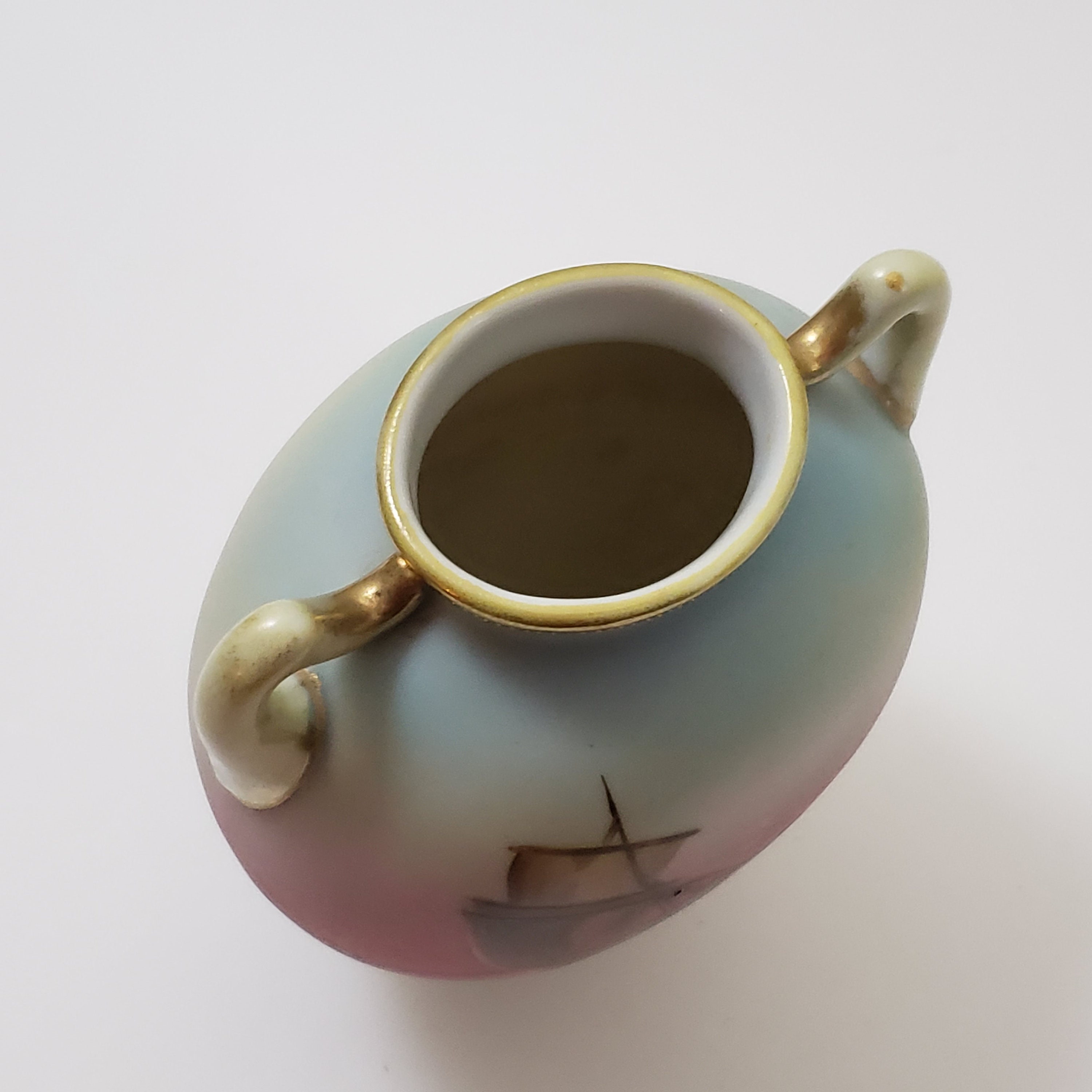 Hand Painted Nippon Two Handled Vase Etsy