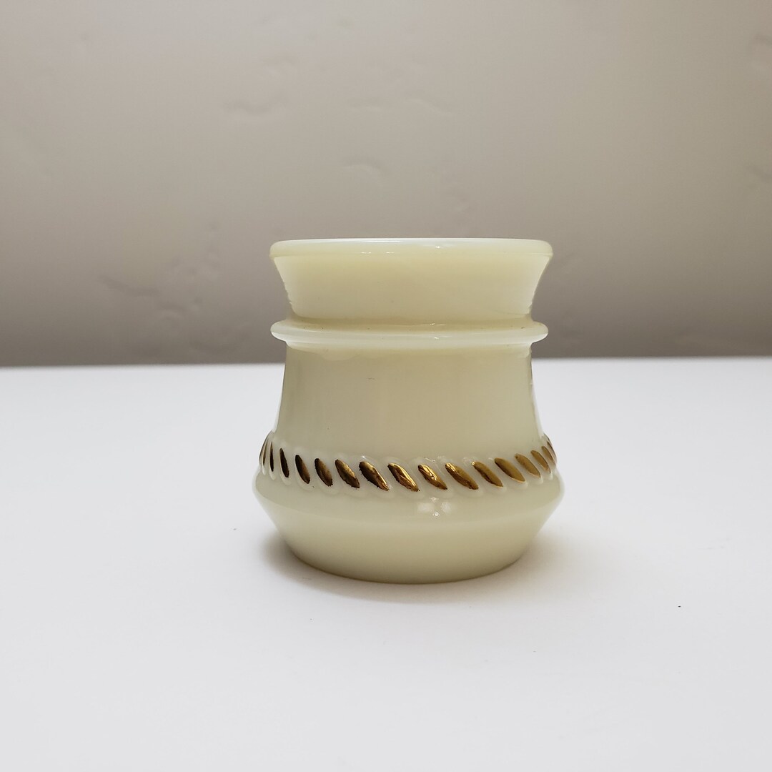 Wheatonware Custard Glass Toothpick Holder Etsy