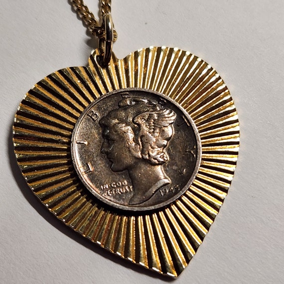 Heart Shaped Mercury Dime Necklace - image 7