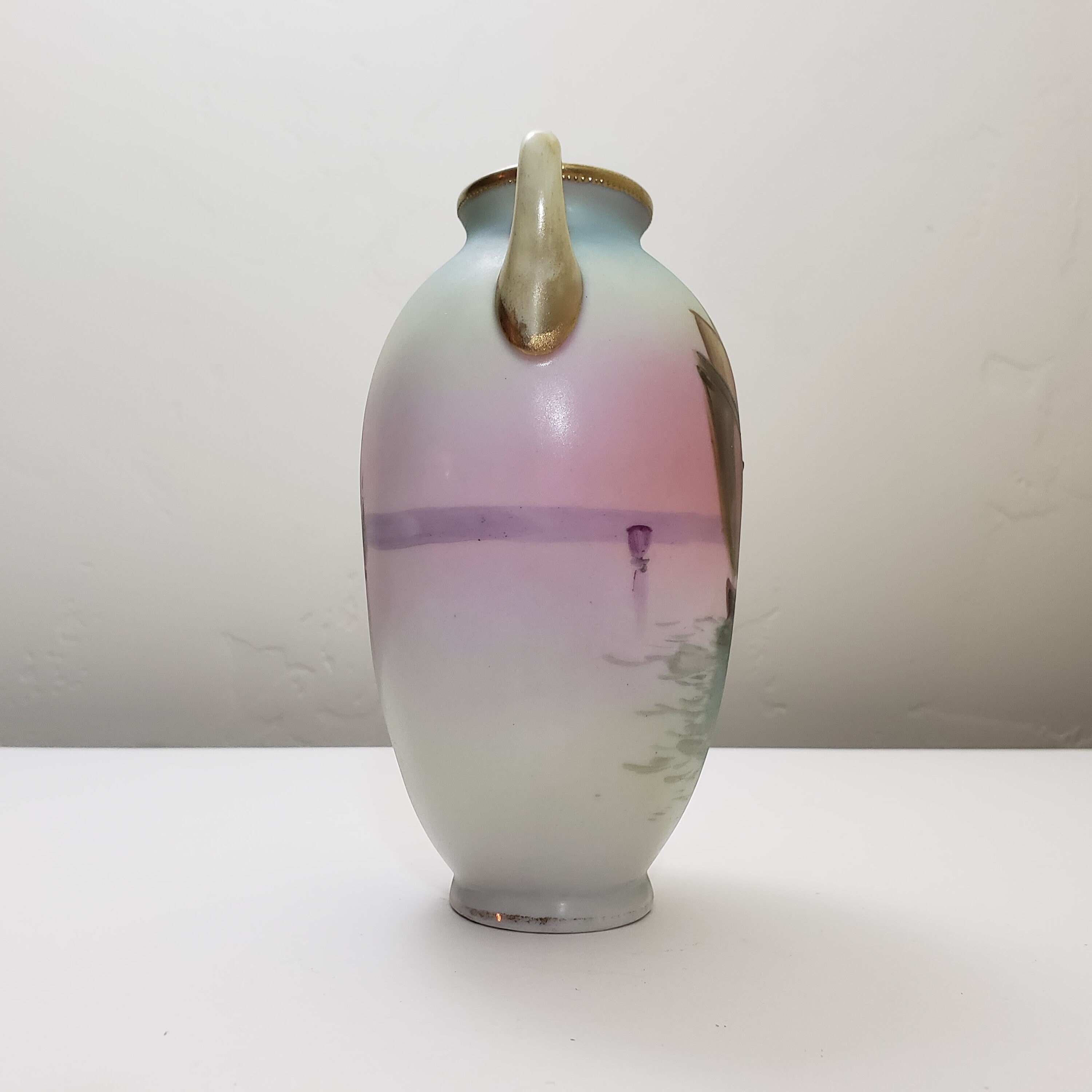 Hand Painted Nippon Two Handled Vase Etsy