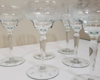 Weston Cut Crystal Cocktail Glasses - Set of 6