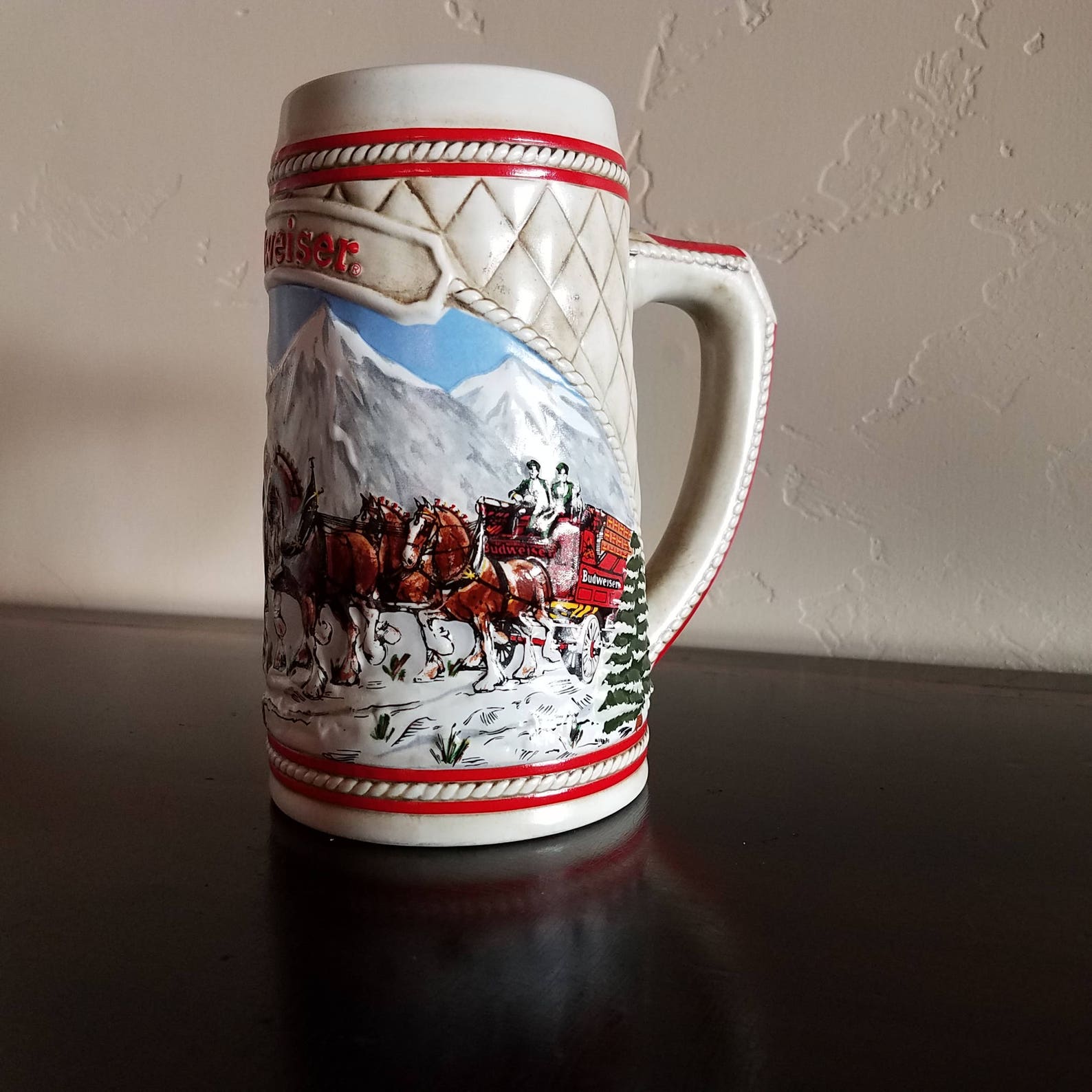 Anheuser Busch Christmas Stein Clydesdales and Snow Capped Etsy
