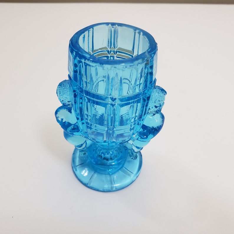 Mckee Glass Blue Peek a Boo or Cherub Toothpick Holder Etsy