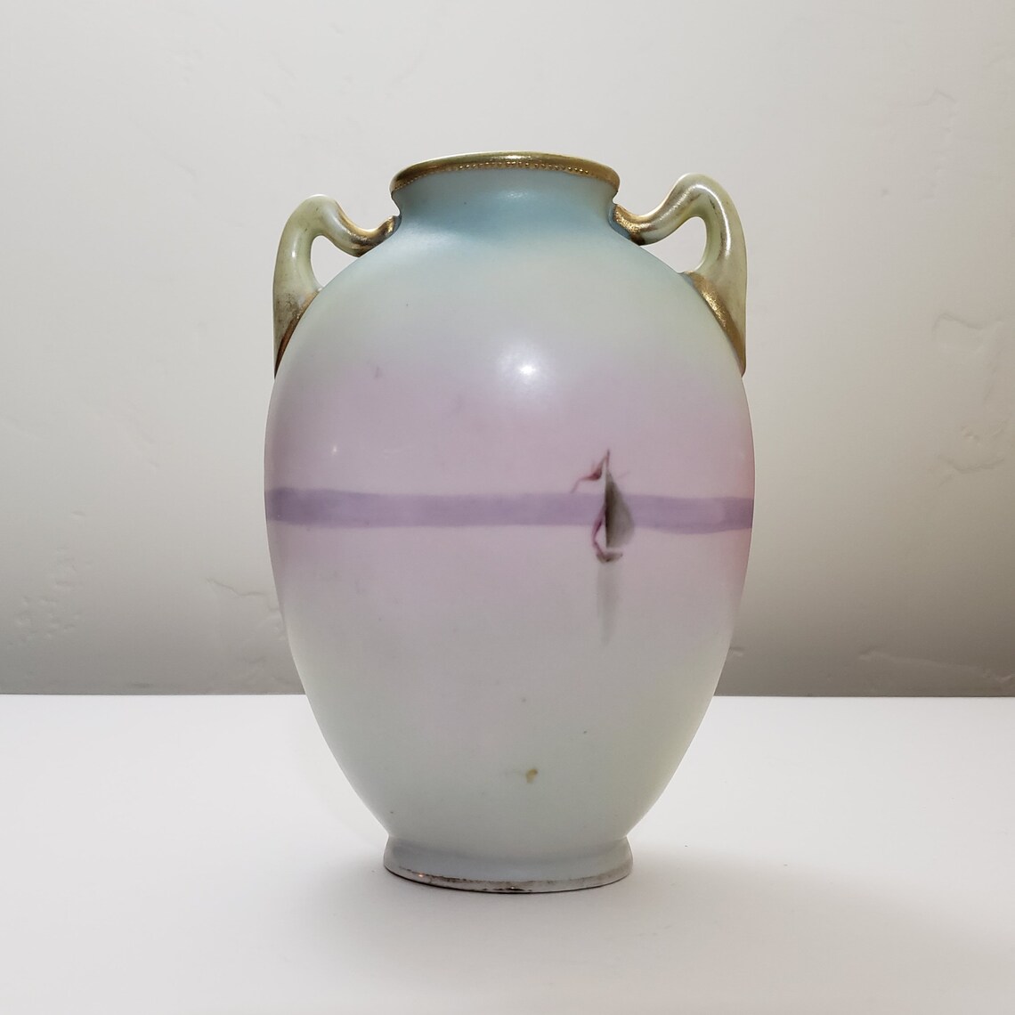 Hand Painted Nippon Two Handled Vase Etsy