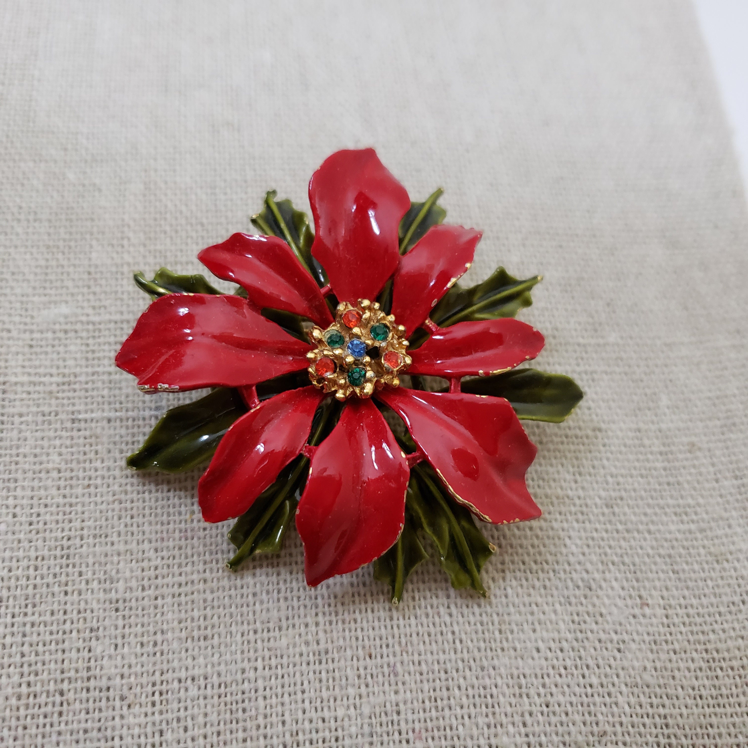 Poinsettia brooch outlet
