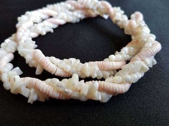 Three Strand Mixed Shell Necklace - image 1