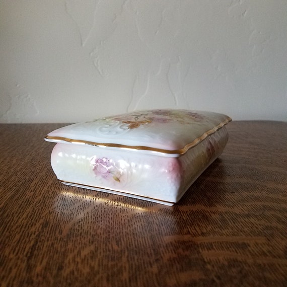 Schumann Sunset Rose Cigarette Box with Lid or Co… - image 6