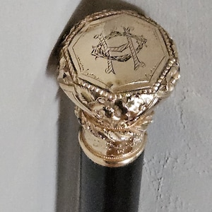 Victorian Era Presentation style walking Cane with Gold Filled Knob Handle