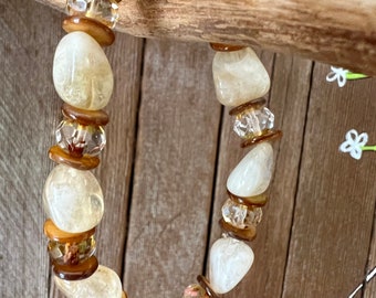 Handmade Citrine Nugget Bracelet: Gemstone Stackable Jewelry