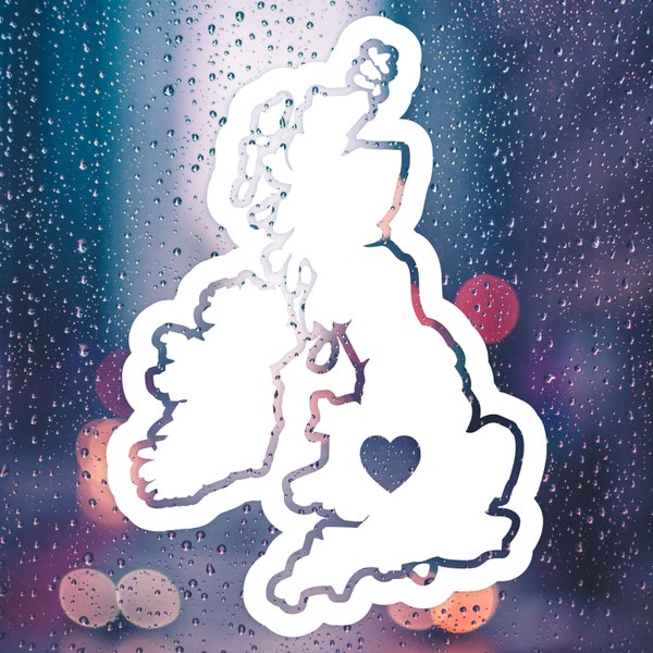 I love Great Britain Heart Vinyl Decal Sticker - England, Scotland, Wales, Northern Ireland, United Kingdom, Ireland, Isle of Man, UK