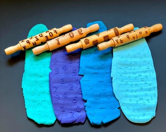 Educational Texture Rollers: Alphabet, Numbers, Shapes - Sensory Learning