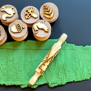 8Pcs Fall Woodland Stampers Set - Autumn-Themed Wooden Stamps For DIY Crafting, Card Making & Scrapbooking