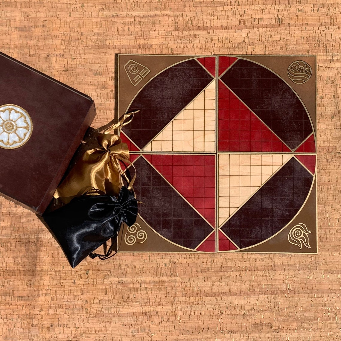 Pai Sho Board Game with Tiles and Inlaid Nation Symbols Gold | Etsy