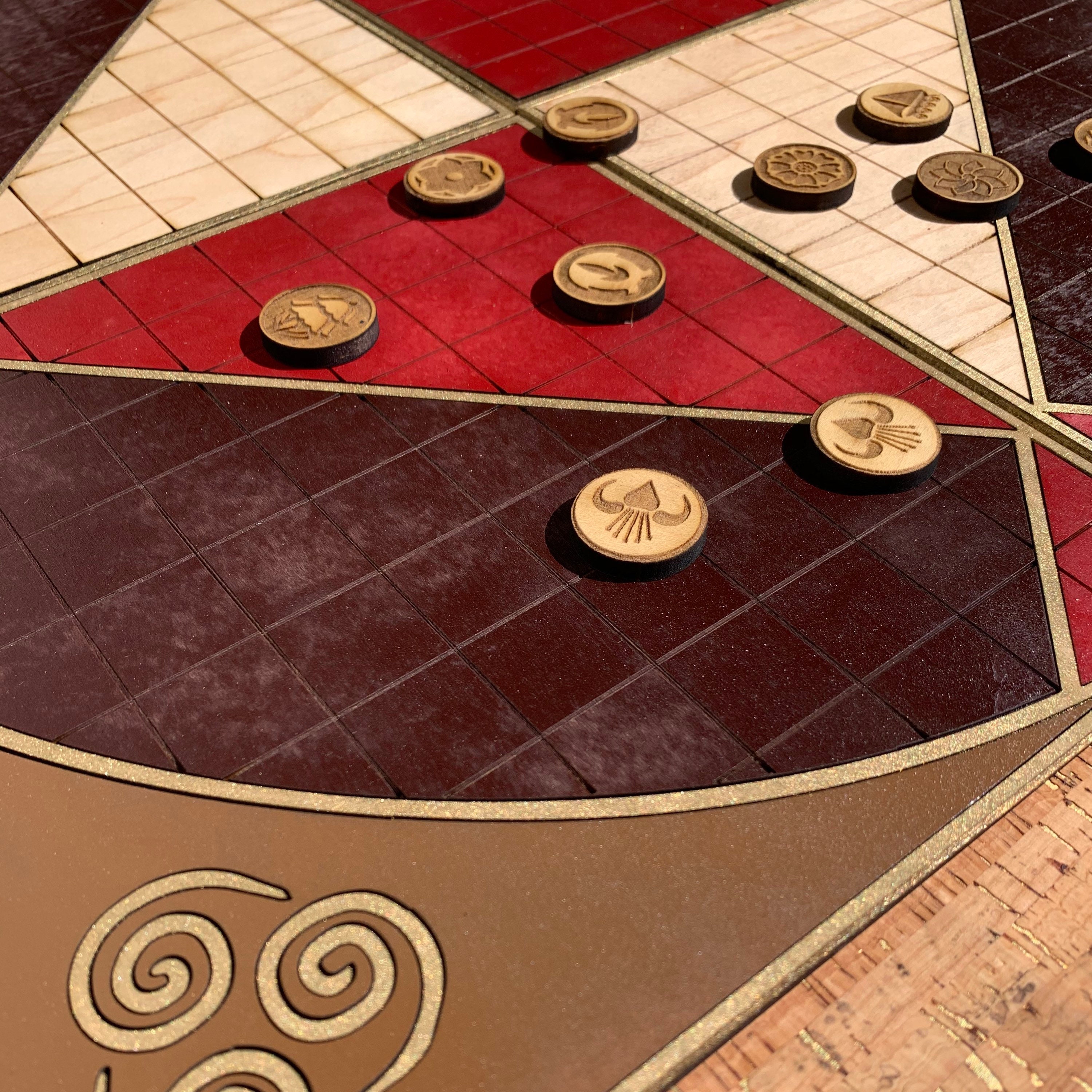 Pai Sho Board Game with Tiles and Inlaid Nation Symbols Gold | Etsy