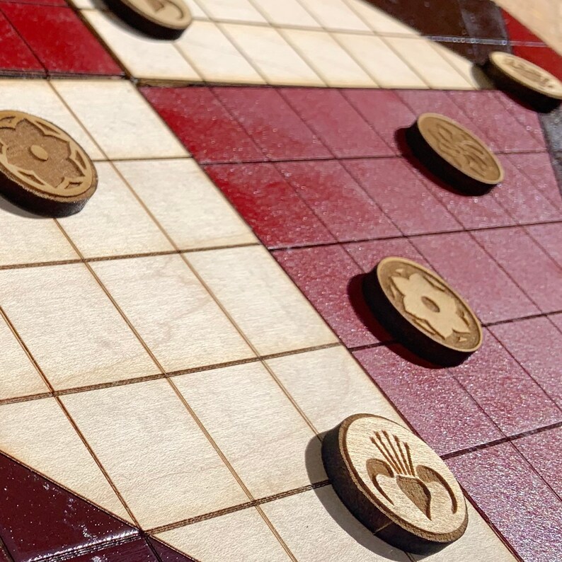 Pai Sho Board Game with 2 Player tile set Engraved Wood Etsy