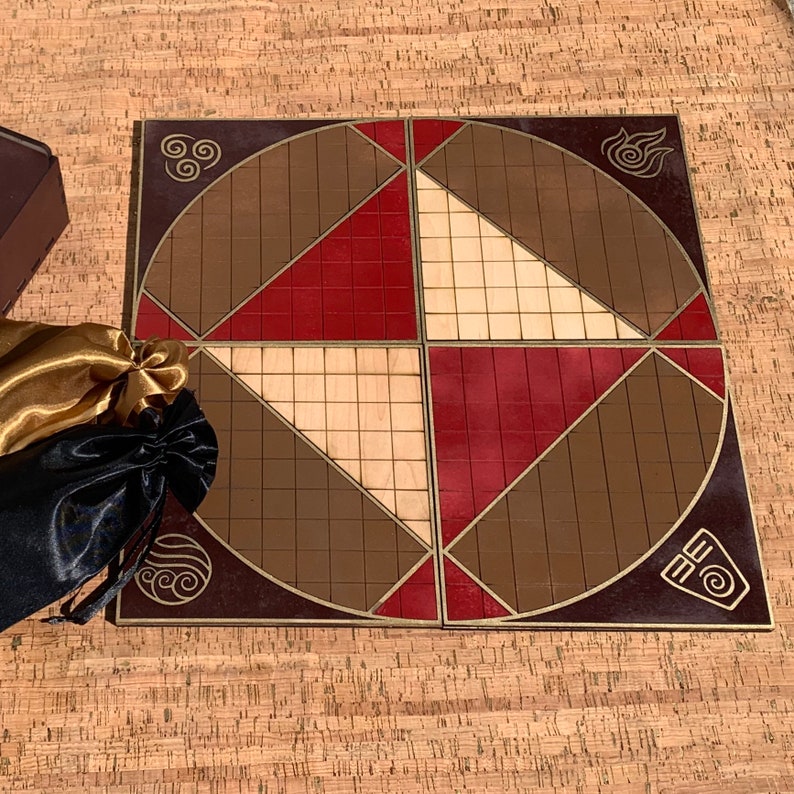 Gold Trim Pai Sho Board Game with Tiles and Inlaid Nation | Etsy