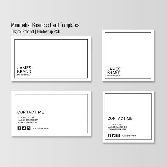 Minimalist Square Business Card Minimal Business Cards Set Etsy Minimalist Square Business Card Minimal Business Cards Set Etsy