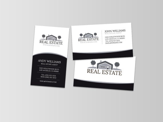 Real Estate Business Card Template Realtor Business Cards Etsy