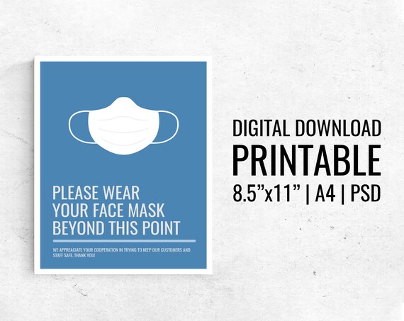 Download Please Wear Your Mask Beyond This Point Poster Printable Etsy