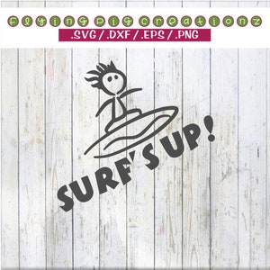 Surfs Up Surfer Beach Please Summer Fun Vacation Surf Ocean Love svg dxf eps png clipart cut print cricut silhouette cuttable file image 2