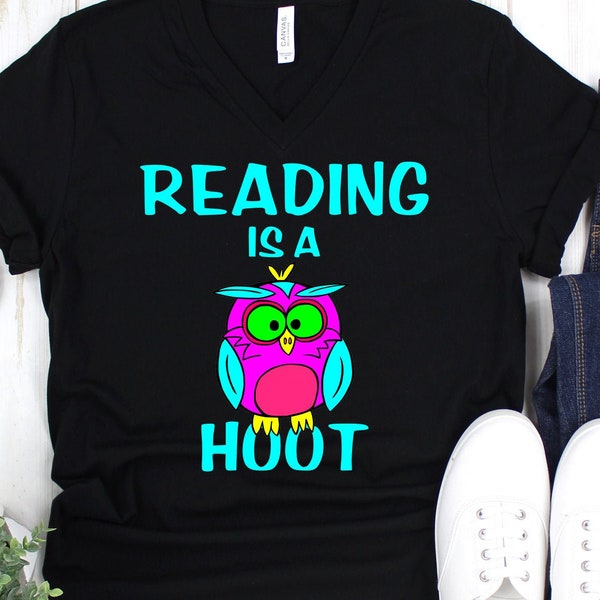 Reading is a Hoot Owl Teacher Teaching Read Books Owling Around - SVG dxf eps png clipart cut print cricut silhouette cuttable file