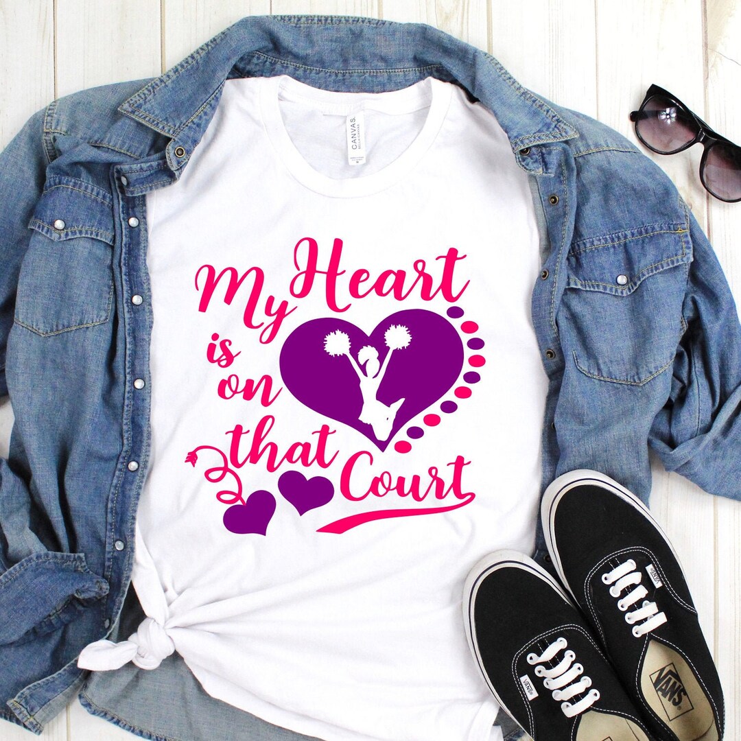 My Heart is on That Court Svg, Cheer Svg, Chearleading Svg, Cheer Mom