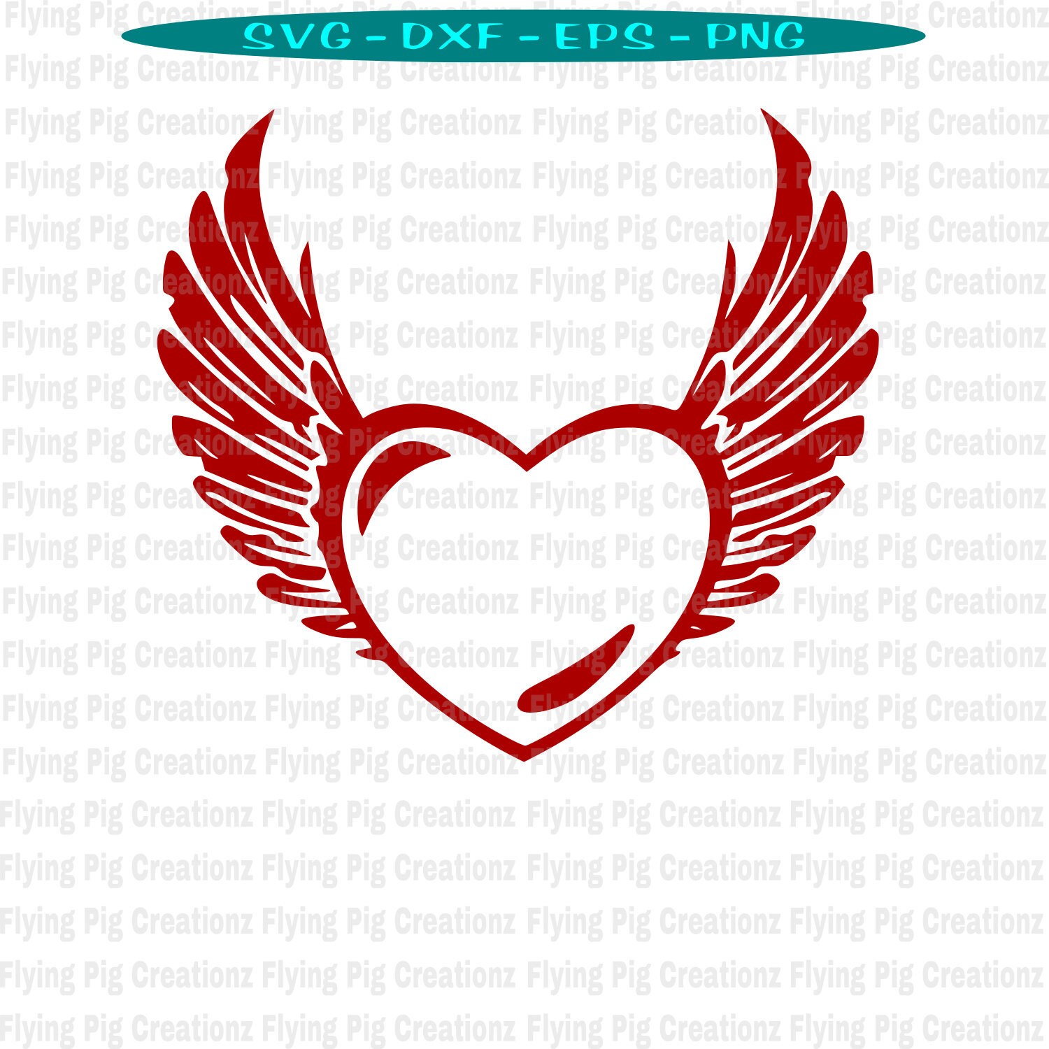 Herz Svg Herz mit Flügeln Svg Engel Herz Svg fliegendes Etsy