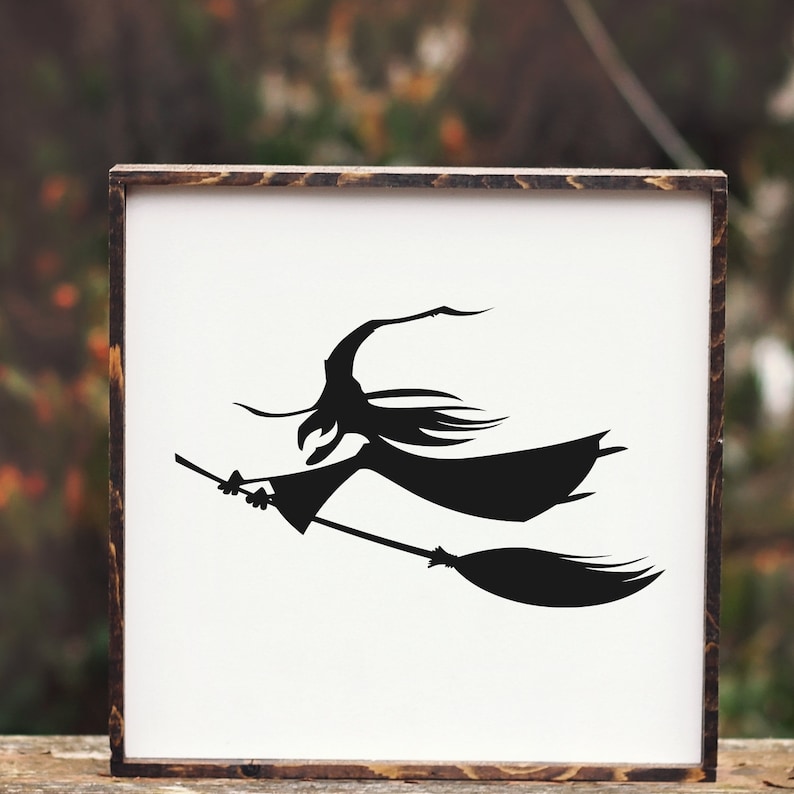 Witch SVG Flying Witch Svg Flying Witch With Broom Svg | Etsy