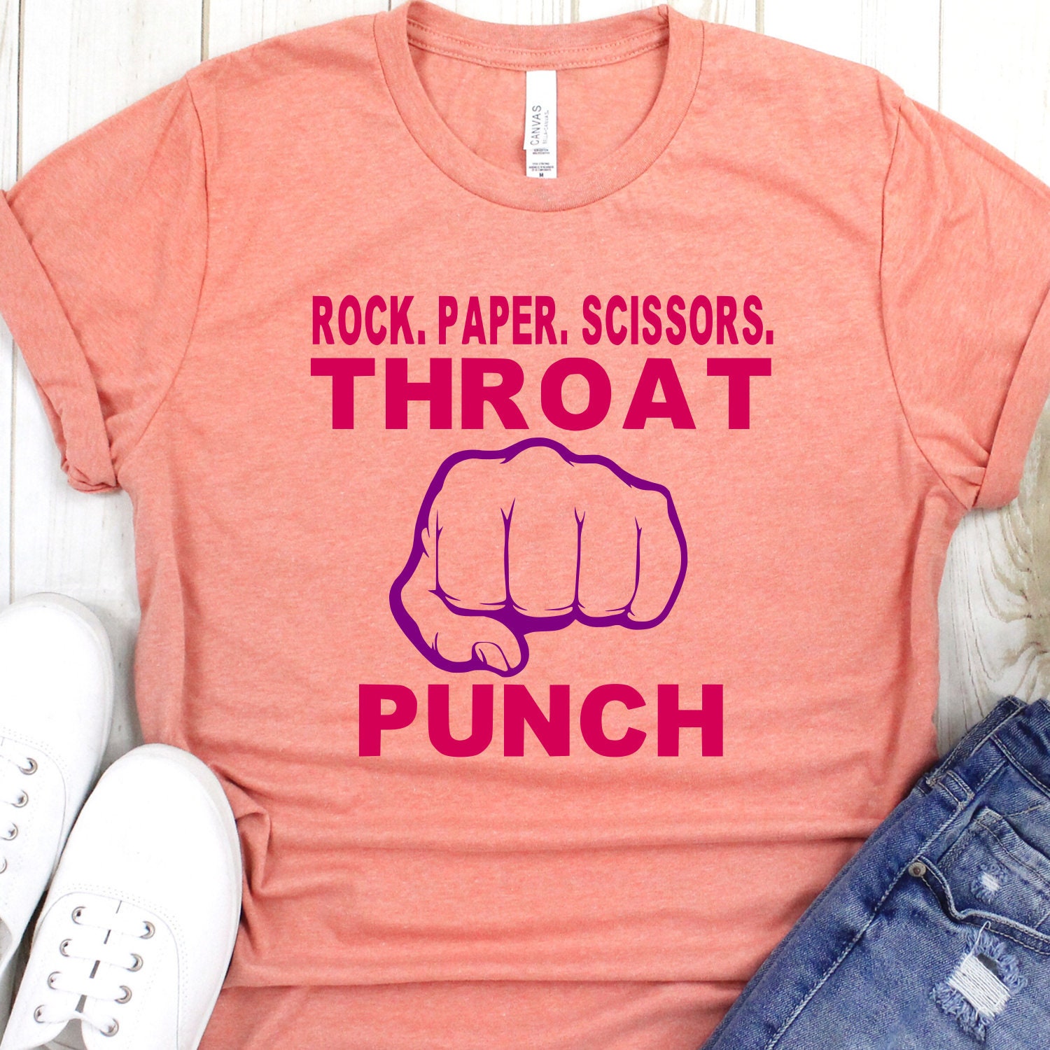 Rock Paper Scissors Throat Punch Fist Bump Shoot Zip It Shut Etsy