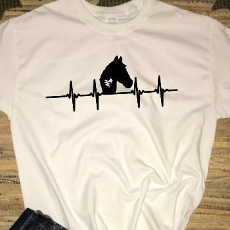 Horse Heartbeat EKG Heart Beat Love for Horses Head 4H Show Etsy