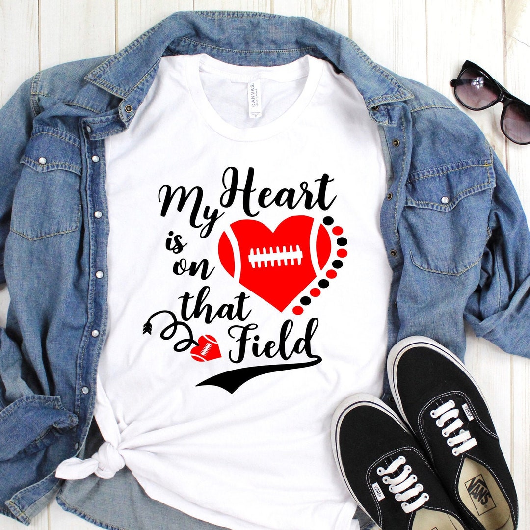 Football Svg My Heart is on That Field Svg Football Mom Svg - Etsy