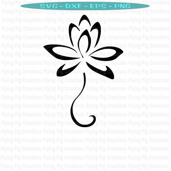 Lotus Svg Svg De Fleur De Lotus Fleur De Lotus Avec Queue Svg Svg Symbole Yoga Méditation Lotus Svg Svg Spirituelle Bouddha Svg Lotus Avec La