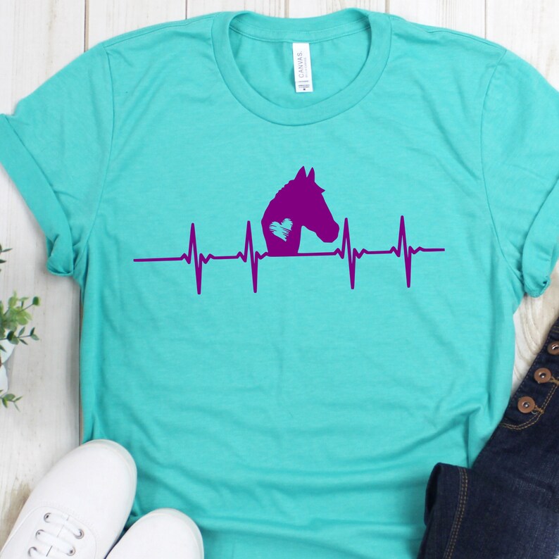 Horse Heartbeat EKG Heart Beat Love For Horses Head Ffa 4H Etsy