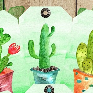 Cactus Tags,six Printable Cactus Tags, Desert Bloom Tags, Watercolor ...