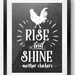Rise and Shine Mother Cluckers Print, Chalkboard Rooster Printable ...