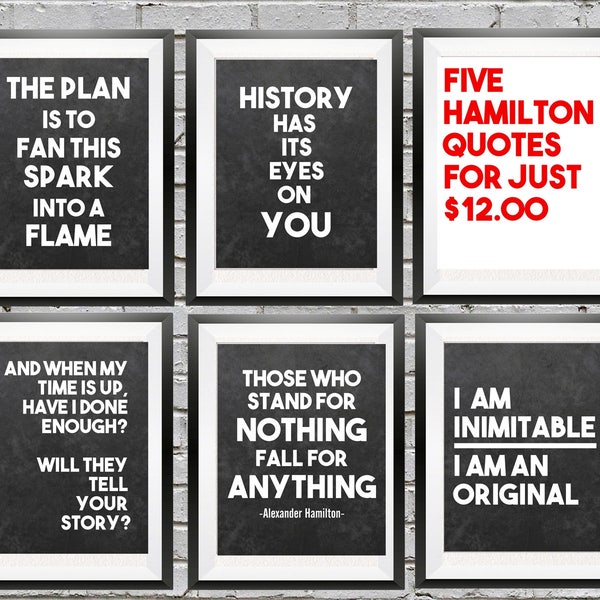 Cytaty Hamiltona, Hamilton the Musical, Alexander Hamilton, Wydruki Hamiltona, Plakaty do druku Alexandra Hamiltona, Wydruki Broadwayowskie, Wydruk artystyczny