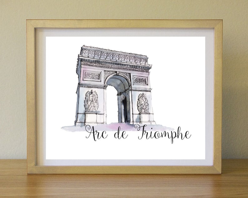 Arc De Triomphe Printable, Arc De Triomphe Water Color Print, Paris ...