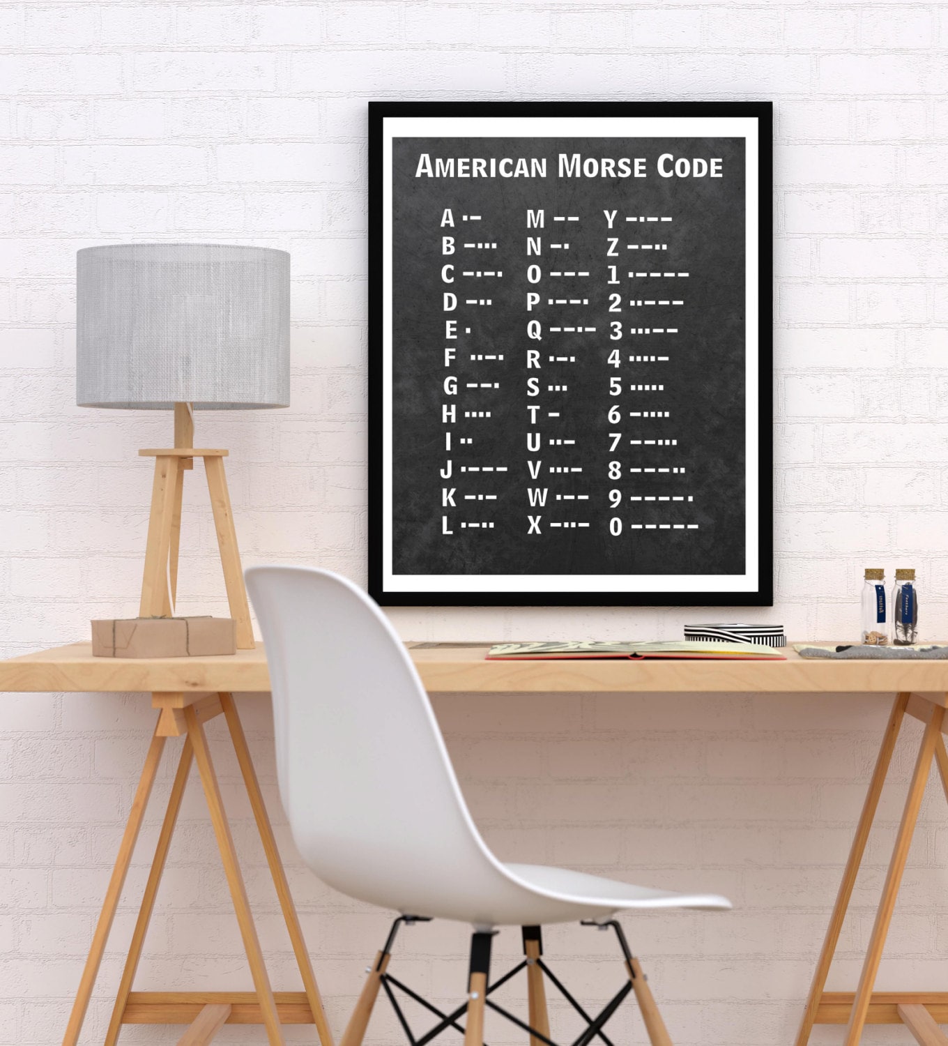 American Morse Code Printable Wall Decor, Morse Code Poster, Office