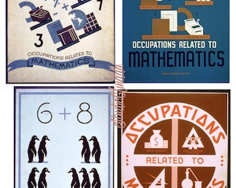 Mathematics Posters,  WPA Posters, VINTAGE Art Deco 1930s, Occupations, Penguins, Posters, Collages, Scrapbook, Fabric Art, Cards