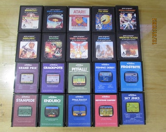 Atari 2600 Games with reproduction labels.