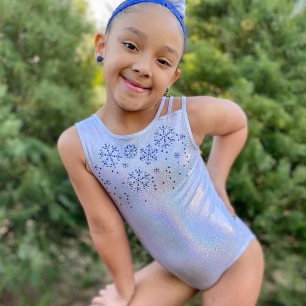 Leotard Gymnastics Leotards Girls Snowflake Etsy