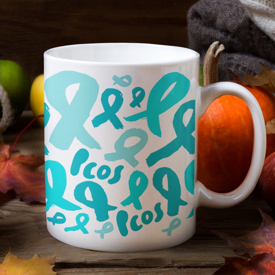 PCOS Awareness Teal Ribbon Coffee & Tea Mug - Etsy