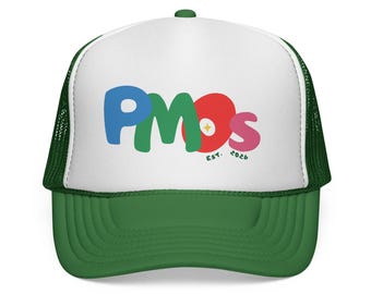 Gorra trucker con logo colorido para concienciar sobre el SOP / Gorra snapback de malla verde PMOS / Regalo para la salud hormonal de la mujer