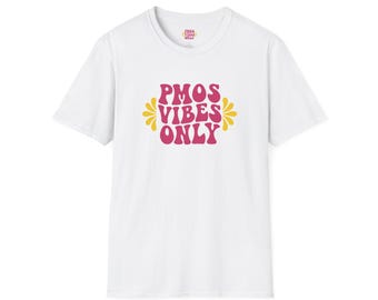 Camiseta PMOS Vibes Only / Diseño retro con flor de la paz