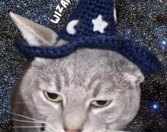 Crocheted Wizard Hat for Cats and Small Dogs
