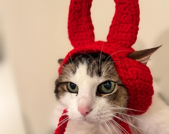Crocheted Devil Horns Hat for Cats and Small Dogs