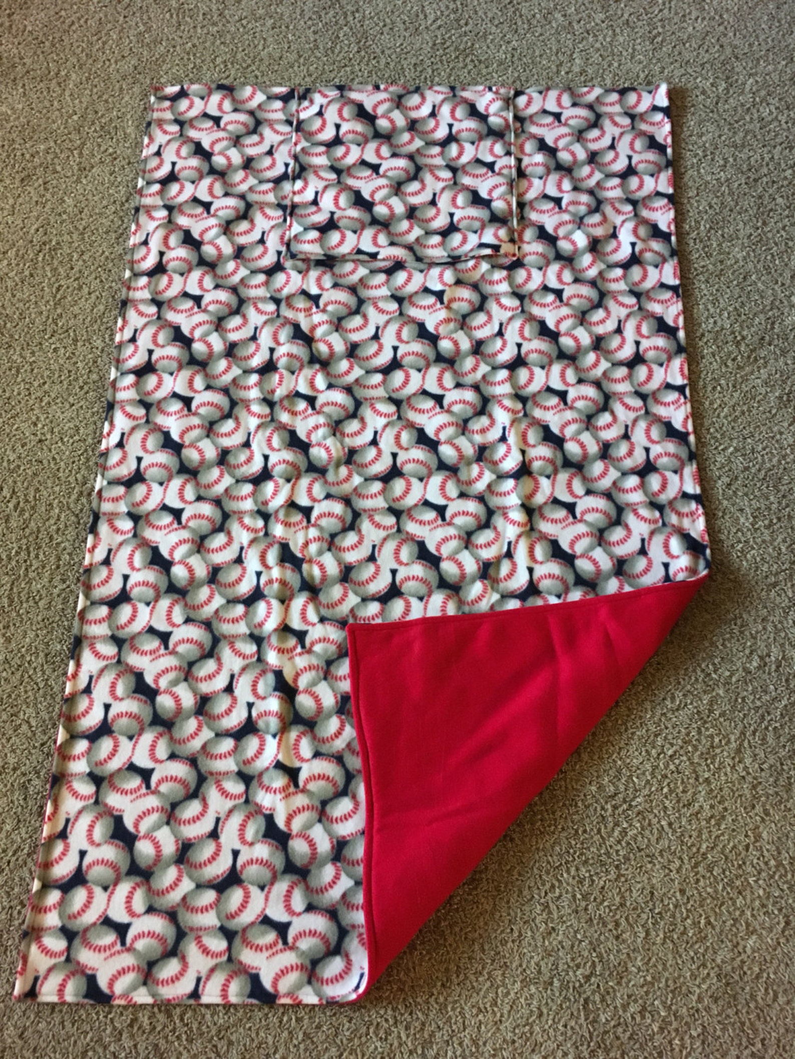 Baseball quillow blanket in a pillow throw fleece quillow Etsy