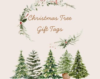 Christmas Watercolor Gift Tags – Digital Download (5 Designs)